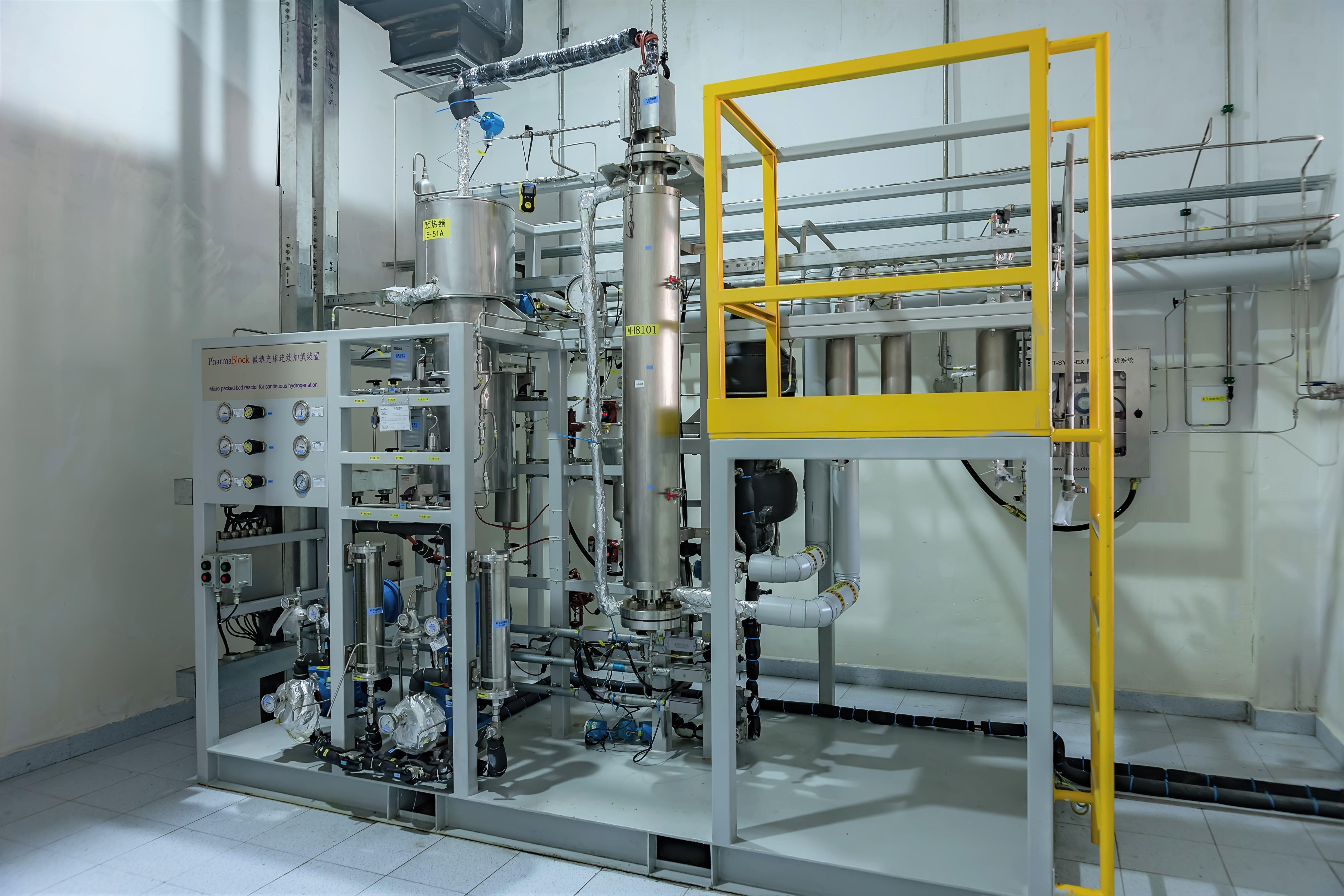 Micropacked bed reactor at Pharmablock